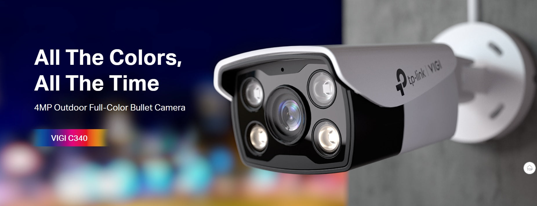 TP-Link VIGI C340 4MP Super High Definition Outdoor Full-Color Bullet Network Wired CCTV Camera | 2-Way Audio | Smart IR | Waterproof, Smart Detection TP-Link VIGI C340 4MP Super High Definition Outdoor Full-Color Bullet Network Wired CCTV Camera | 2-Way Audio | Smart IR | Waterproof, Smart Detection